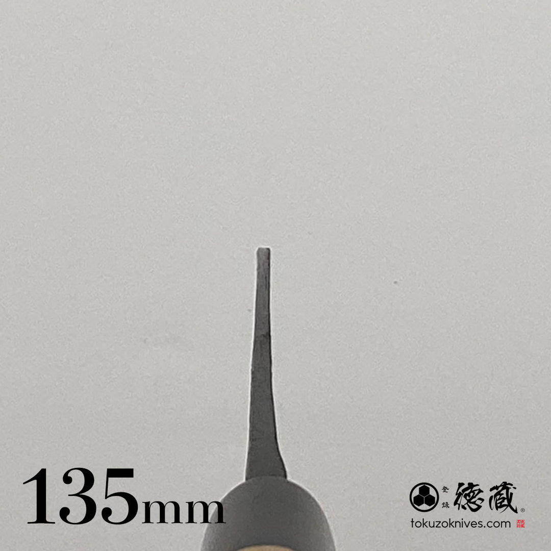 Tokuzo Carbon White Steel Black Finish Petty / Paring Knife  Sakura Handle