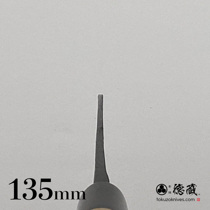 Tokuzo Carbon White Steel Black Finish Petty / Paring Knife  Sakura Handle