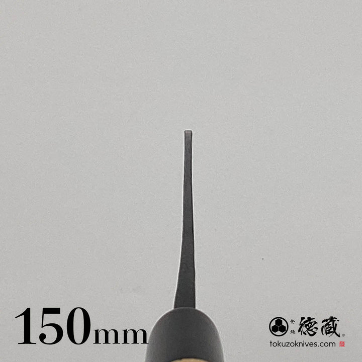 Tokuzo Carbon White Steel Black Finish Petty / Paring Knife  Sakura Handle