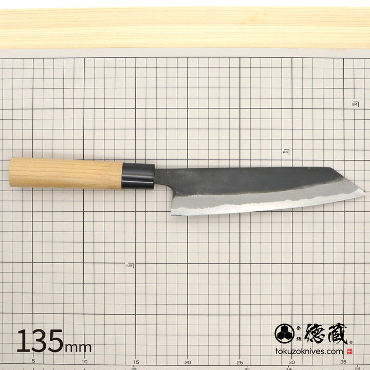 Tokuzo Carbon White Steel No. 2 Black Finish Kiritsuke Knife Sakura Handle
