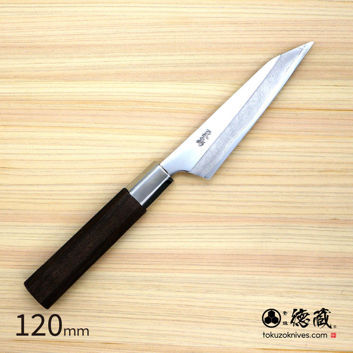 Stainless Silver Steel No. 3 Mirror Finish Petty / Paring Knife Walnut Octagonal Handle