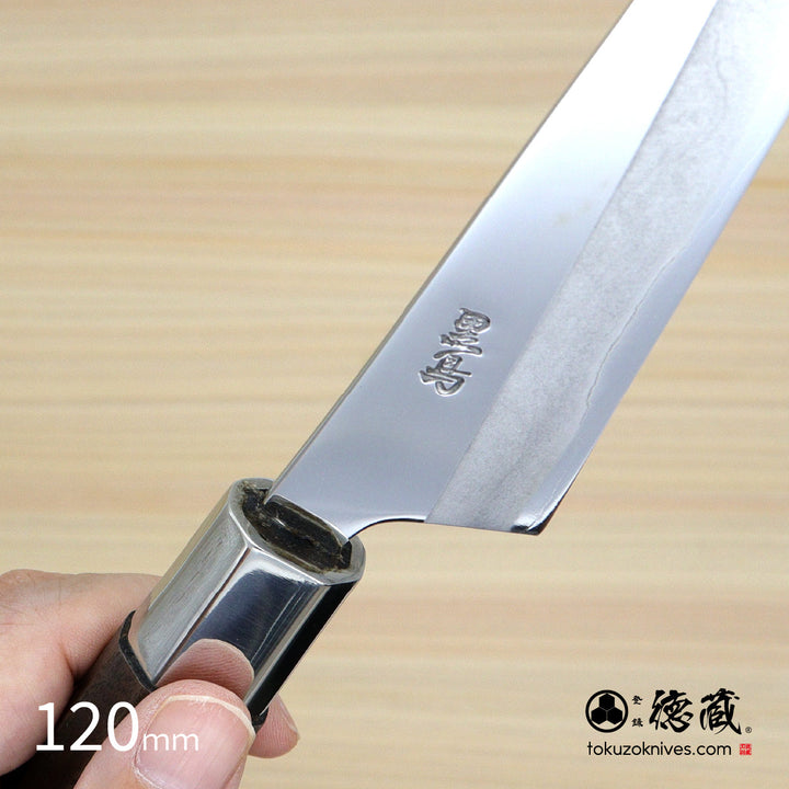 Stainless Silver Steel No. 3 Mirror Finish Petty / Paring Knife Walnut Octagonal Handle