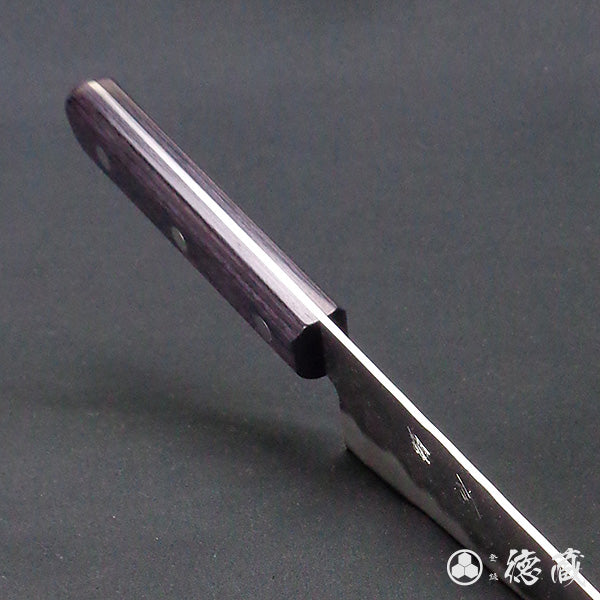Stainless Silver Steel No. 3 Pearskin Finish Santoku Knife Purple Handle
