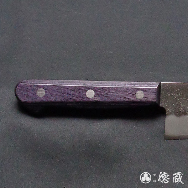 Stainless Silver Steel No. 3 Pearskin Finish Santoku Knife Purple Handle