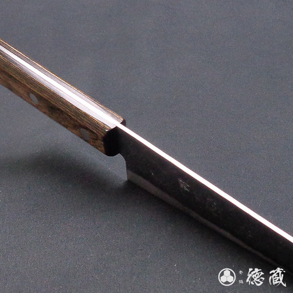 Stainless Silver Steel No. 3 Pearskin Finish Santoku Knife Dark Brown Handle