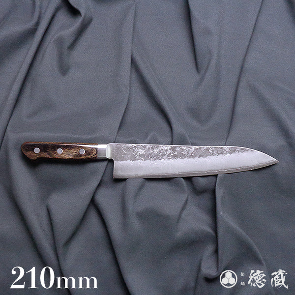 Stainless Silver Steel No. 3 Pearskin Finish Gyuto Knife (Chef's Knife) Dark Brown Handle Muzzle：Tomoguchi