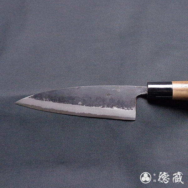 Carbon Blue Steel No. 2 Black Finish Funayuki Knife Walnut Handle
