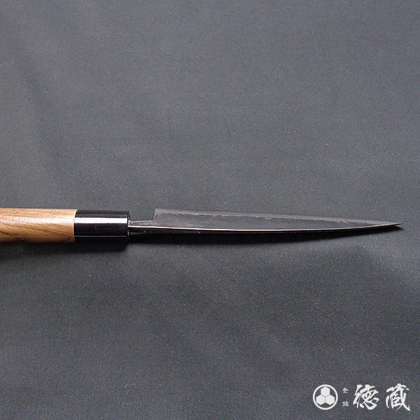 Carbon Blue Steel No. 2 Black Finish Funayuki Knife Walnut Handle