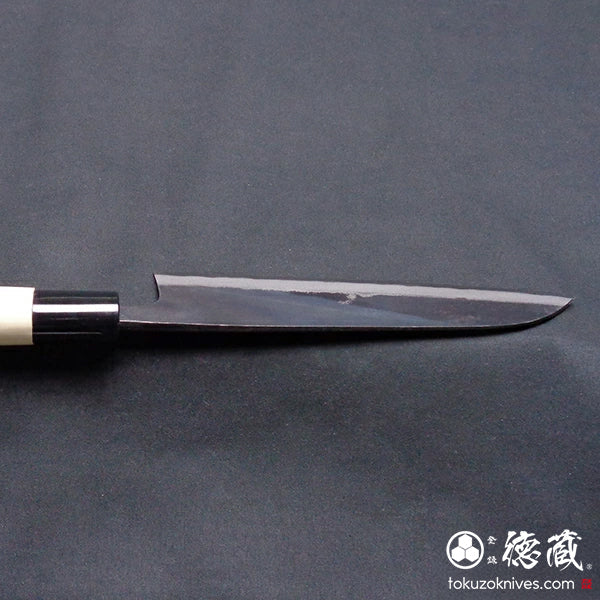 Carbon White Steel No. 1 Black Finish Santoku Knife Magnolia Handle