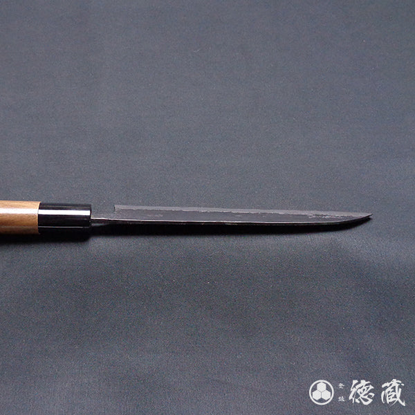 Carbon Blue Steel No. 1 Black Finish Santoku Knife Walnut Handle