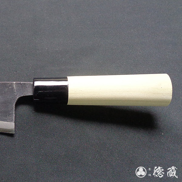 Carbon Blue Steel No. 2 Black Finish Small Deba Knife (Fish Knife) Magnolia Handle