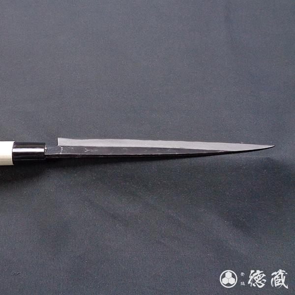 Carbon Blue Steel No. 2 Black Finish Sujibiki Knife (Slicer) Magnolia Handle