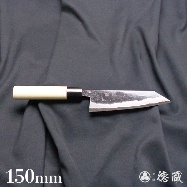 Carbon Blue Steel No. 2 Black Finish Kiritsuke Knife Magnolia Handle