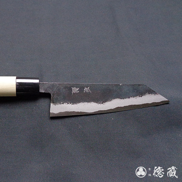 Carbon Blue Steel No. 2 Black Finish Kiritsuke Knife Magnolia Handle