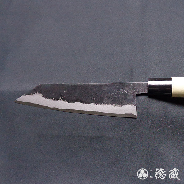 Carbon Blue Steel No. 2 Black Finish Kiritsuke Knife Magnolia Handle