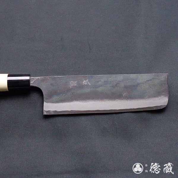 Carbon White Steel No. 1 Black Finish Nakiri Knife Magnolia Handle