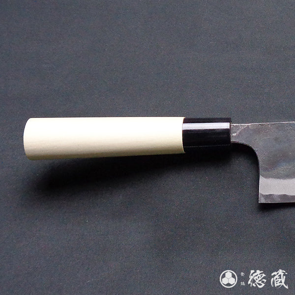 Carbon White Steel No. 1 Black Finish Nakiri Knife Magnolia Handle