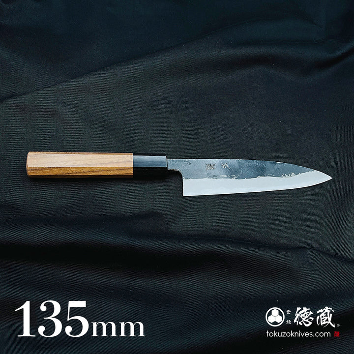 Carbon Aogami Super  Black Finish Sabaki Knife Walnut Octagonal Handle