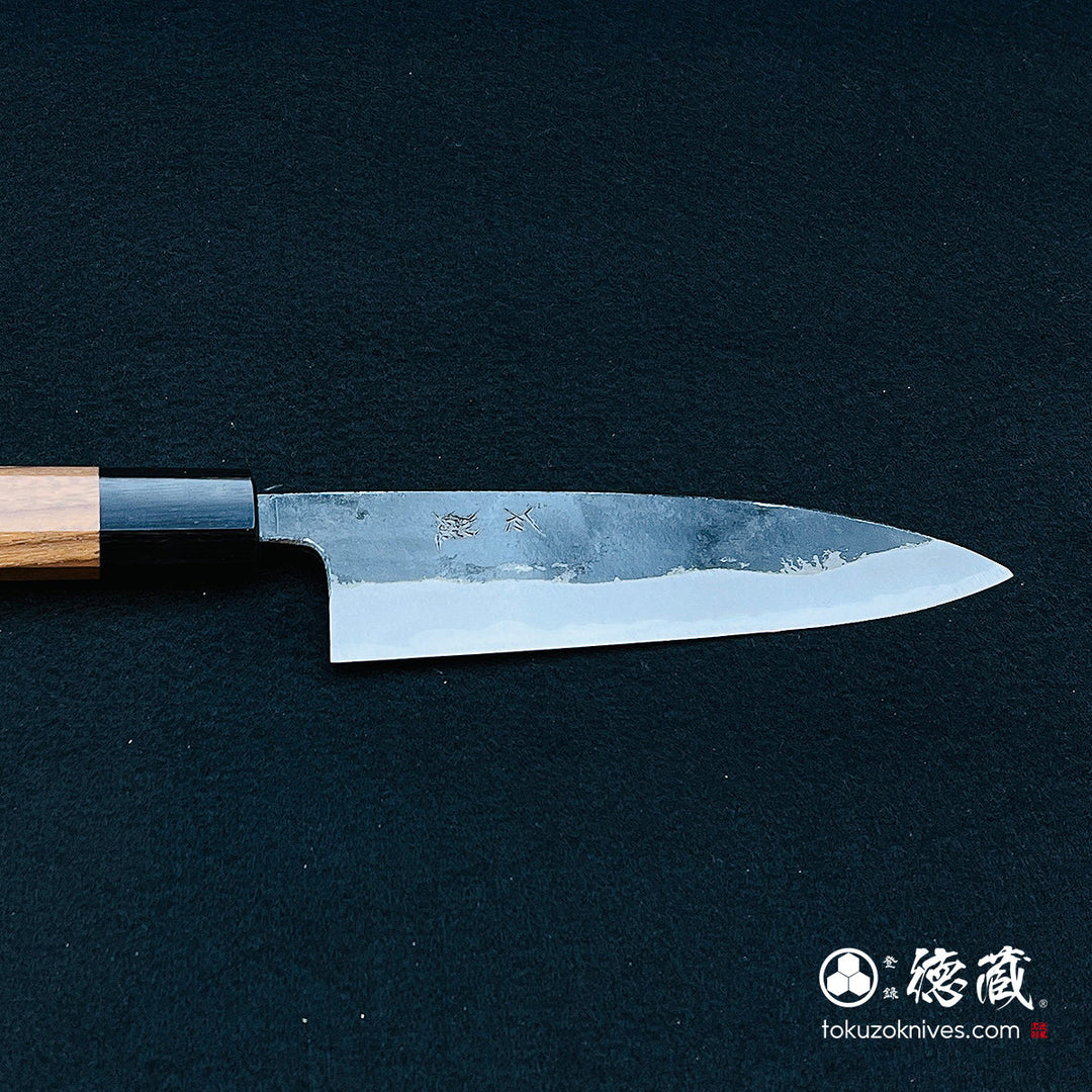 Carbon Aogami Super  Black Finish Sabaki Knife Walnut Octagonal Handle