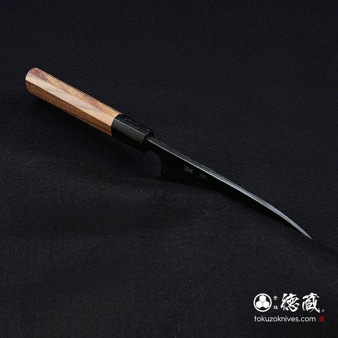 Carbon Aogami Super  Black Finish Sabaki Knife Walnut Octagonal Handle