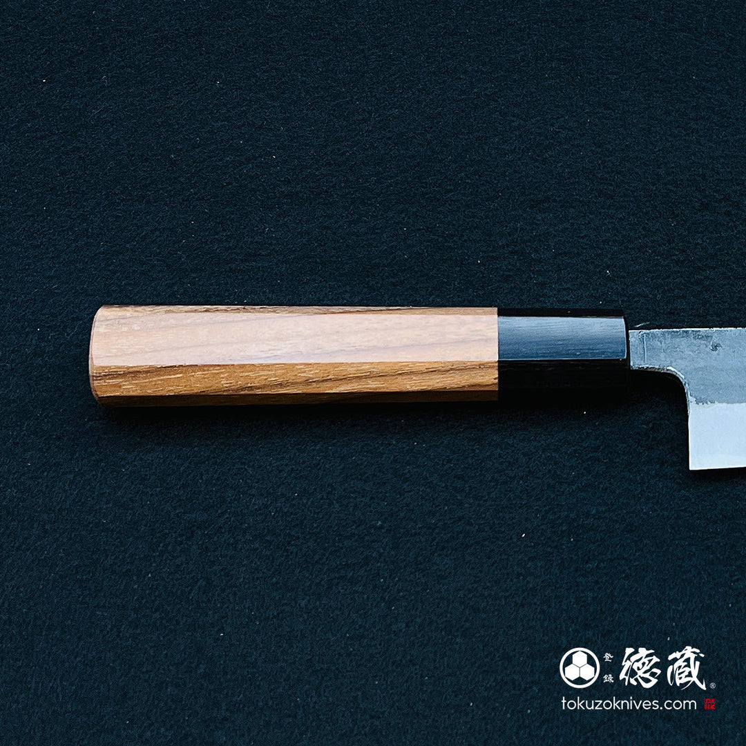 Carbon Aogami Super  Black Finish Sabaki Knife Walnut Octagonal Handle