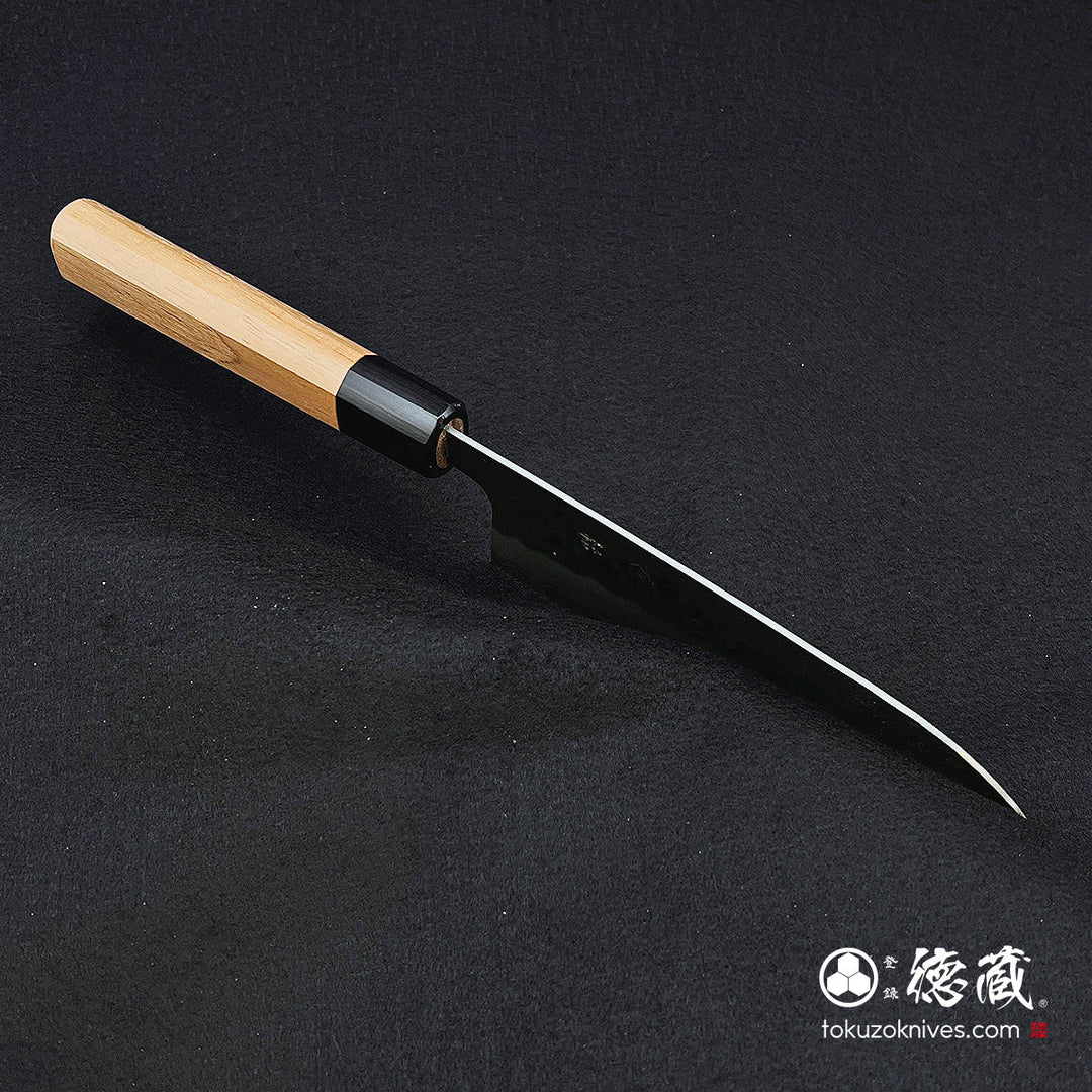 Stainless Silver Steel No. 3 Pearskin Finish Santoku Knife Walnut Octagonal Handle