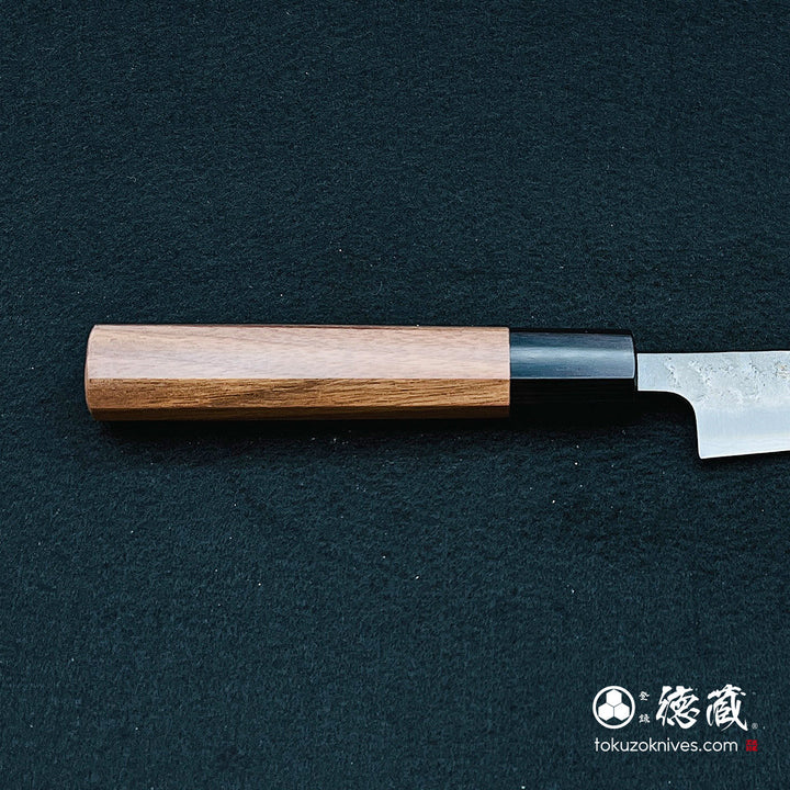 Stainless Silver Steel No. 3 Pearskin Finish Petty / Paring Knife  Walnut Octagonal Handle