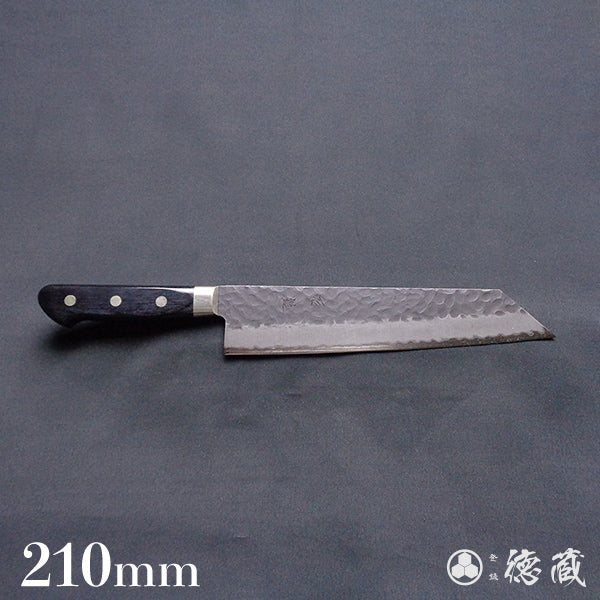 Carbon Aogami Super Black Coating Hammered Finish Kiritsuke Knife Black Handle