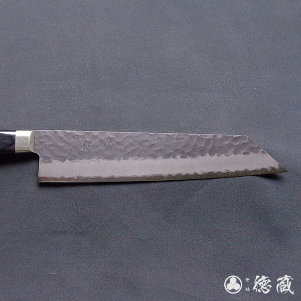 Carbon Aogami Super Black Coating Hammered Finish Kiritsuke Knife Black Handle