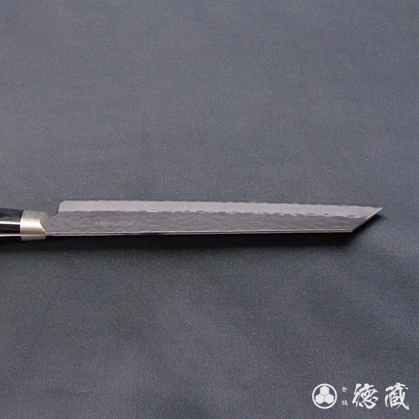 Carbon Aogami Super Black Coating Hammered Finish Kiritsuke Knife Black Handle