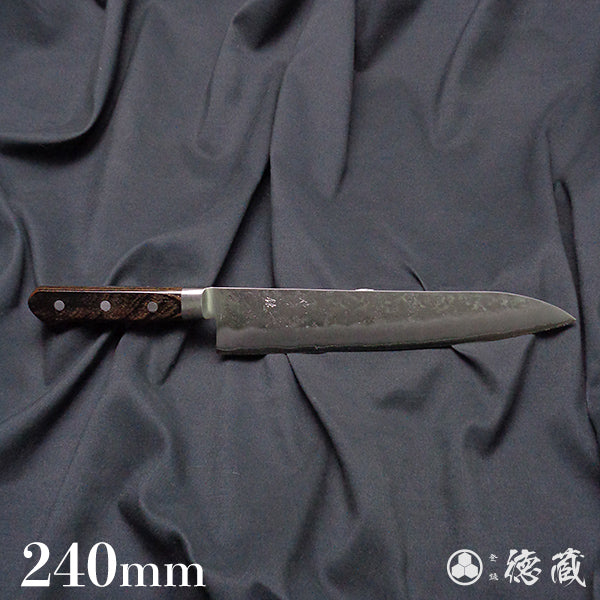 Stainless Silver Steel No. 3 Pearskin Finish Gyuto Knife (Chef's Knife) Dark Brown Handle Muzzle：Tomoguchi