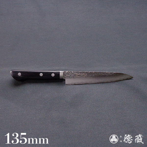 Stainless VG1 Hammered Finish Petty / Paring Knife Black Handle