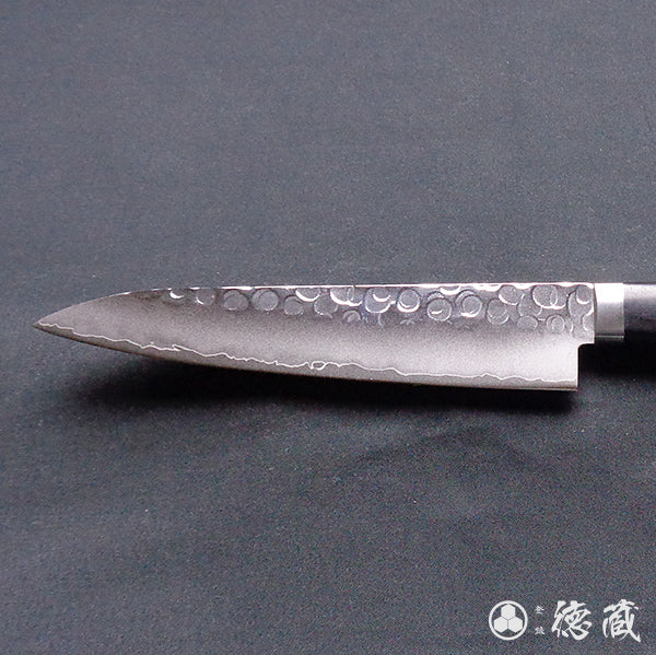 Stainless VG1 Hammered Finish Petty / Paring Knife Black Handle