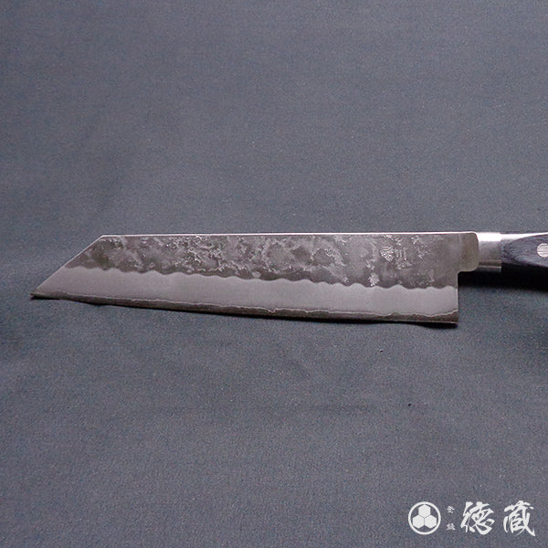 Stainless Silver Steel No. 3 Pearskin Finish Kiritsuke Knife Black Handle