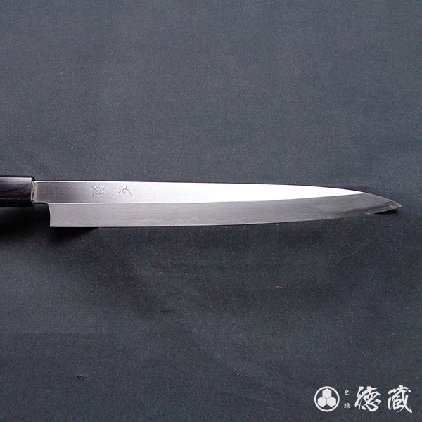 Carbon Blue Steel No. 2 Polished Finish Yanagiba Knife Walnut Octagonal Handle