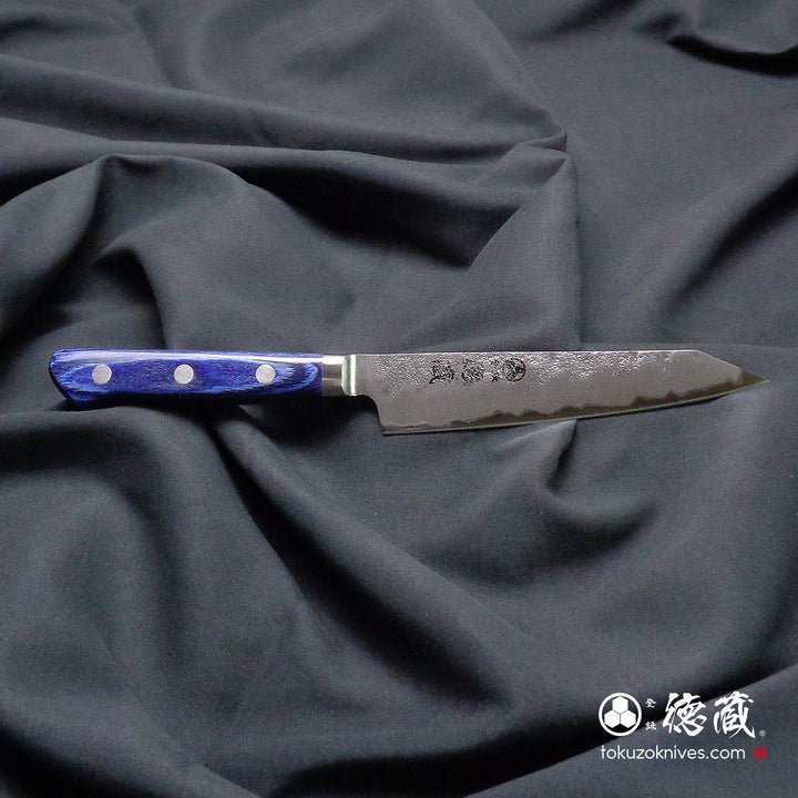 Carbon Blue Steel No. 2 Petty /Paring Kiritsuke Knife Blue Handle