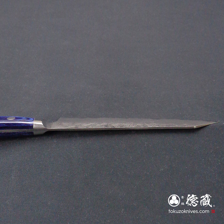 Carbon Blue Steel No. 2 Petty /Paring Kiritsuke Knife Blue Handle