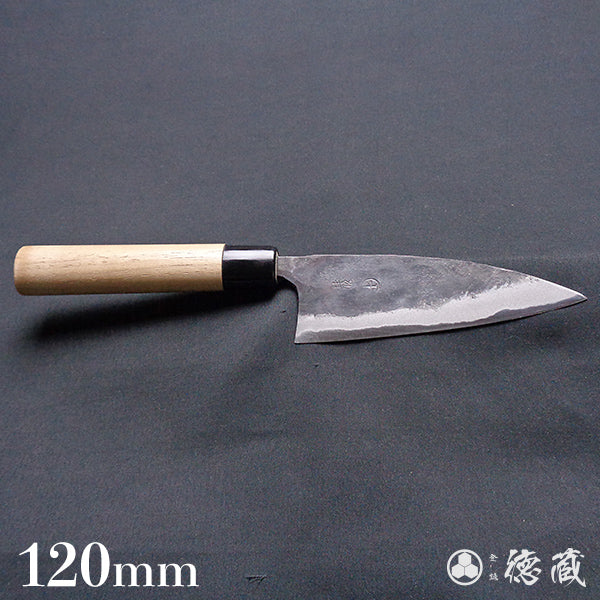 Carbon Blue Steel No. 2 Black Finish Funayuki Knife Walnut Handle