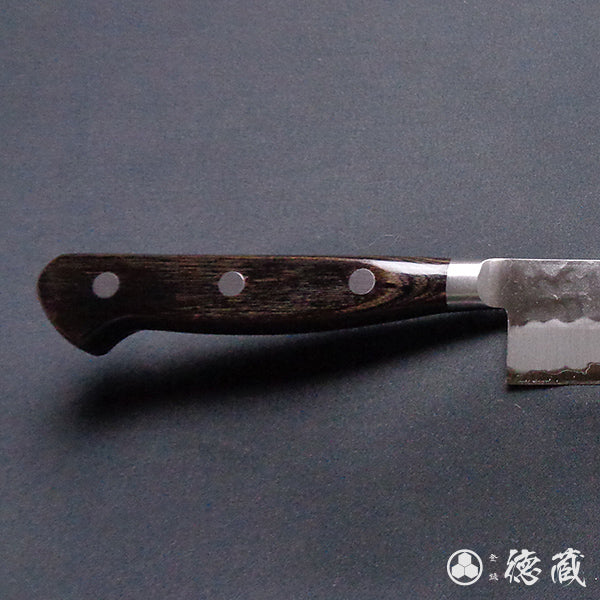 Carbon Aogami Super Hammered Finish Sujibiki Knife (Slicer) Dark Brown Handle