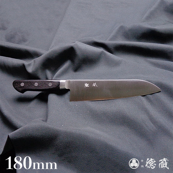 Powder Stainless SRS Santoku Knife Black Handle