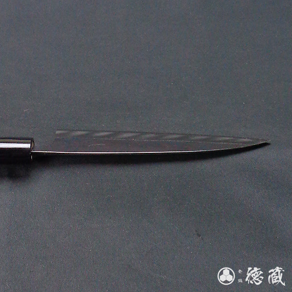 Carbon Blue Steel No. 2 Black Finish Iyo-Style Funayuki Knife Walnut Handle