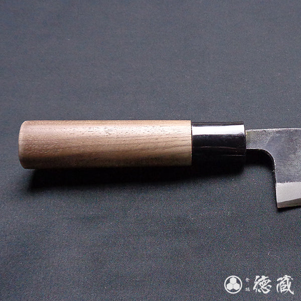 Carbon Blue Steel No. 2 Black Finish Small Deba Knife (Fish Knife) Walnut Handle