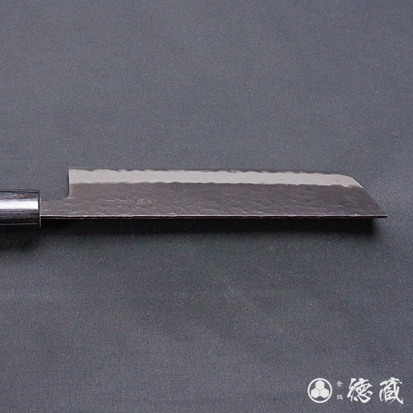 Carbon Aogami Super Black Coating Hammered Finish Nakiri Knife Rosewood Handle