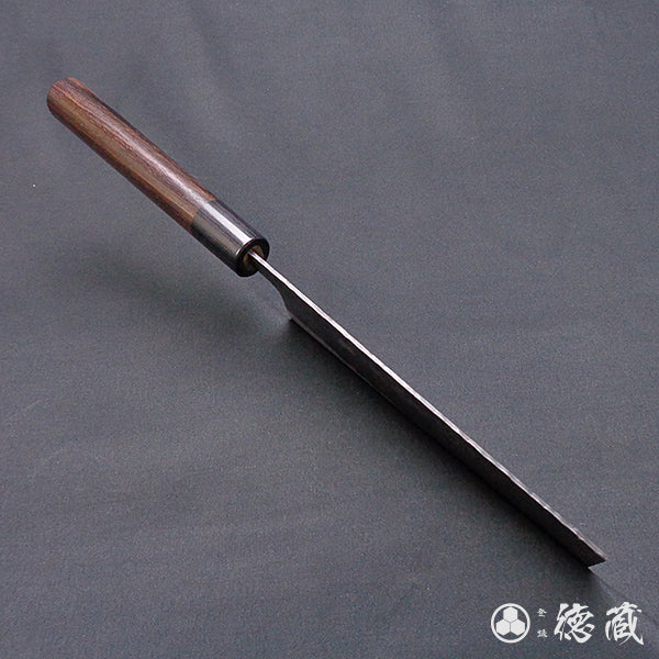 Carbon Aogami Super Black Coating Hammered Finish Nakiri Knife Rosewood Handle