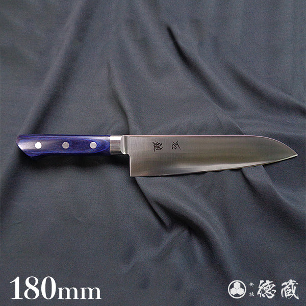 Stainless AUS8 Santoku Knife Blue Handle