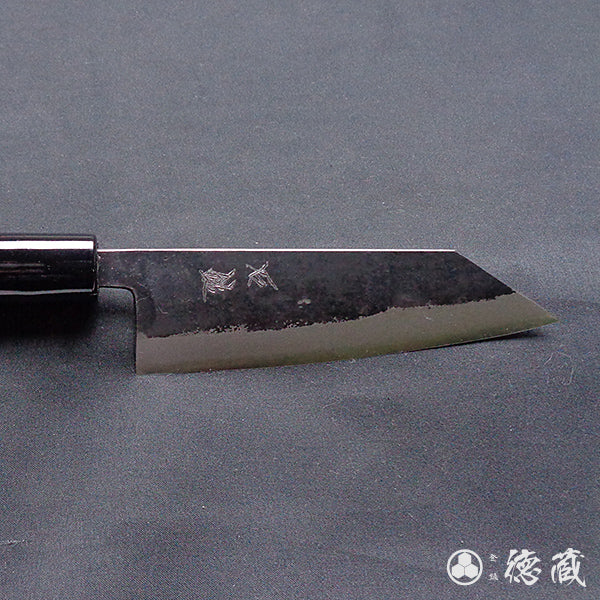Carbon Blue Steel No. 2 Black Finish Bunka Knife Walnut Handle