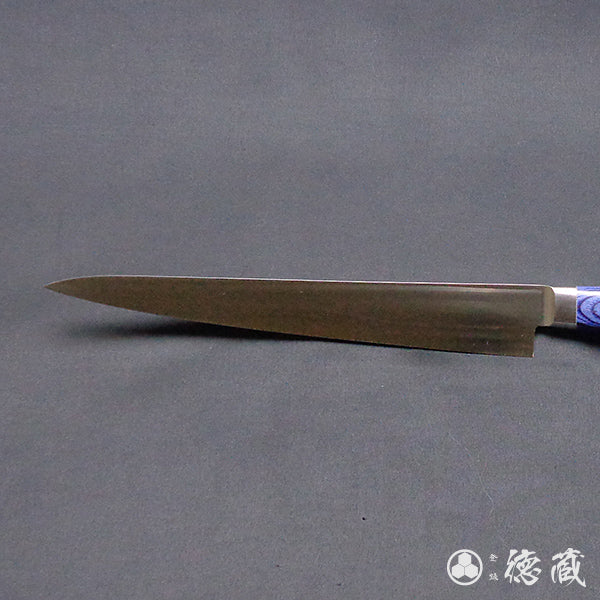 Stainless AUS8 Polished Finish Sujibiki Knife (Muscle Knife) Blue Handle