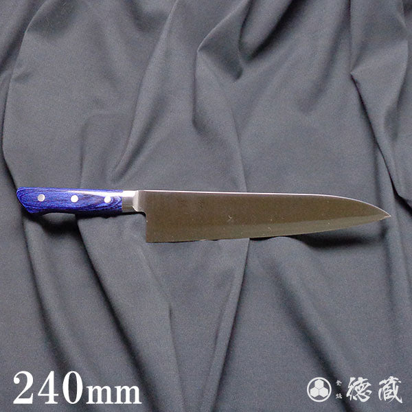 Stainless AUS8 Polished Finish Gyuto Knife (Chef's Knife) Blue Handle