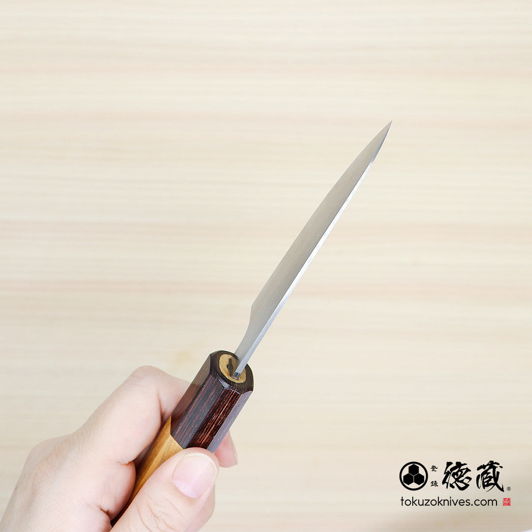 Carbon White Steel No. 1 Petty / Paring Knife Keyaki Octagonal Handle