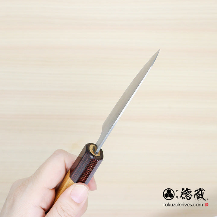 Carbon White Steel No. 1 Petty / Paring Knife Keyaki Octagonal Handle
